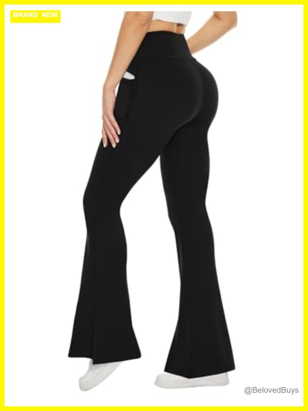 Flare Leggings Yoga Pants with Pockets Bootcut High Waisted Tummy Control